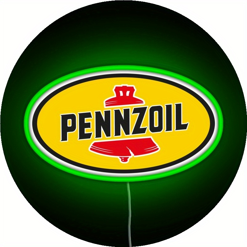 Auto Repair Shop Signs - 2DフラットラウンドLEDネオンメタルウォールサイン、ヴィンテージガソリンスタンドカラーオーバルプリントプラーク、自動車修理工場ガレージ装飾