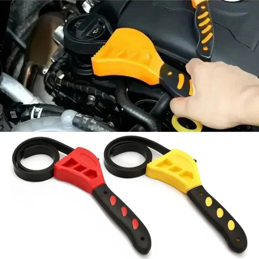 Oil Filter Wrench - 6インチベルトレンチオイルフィルタープーラーストラップスパナチェーンレンチストラップオープナー、調整可能な分解ツール
