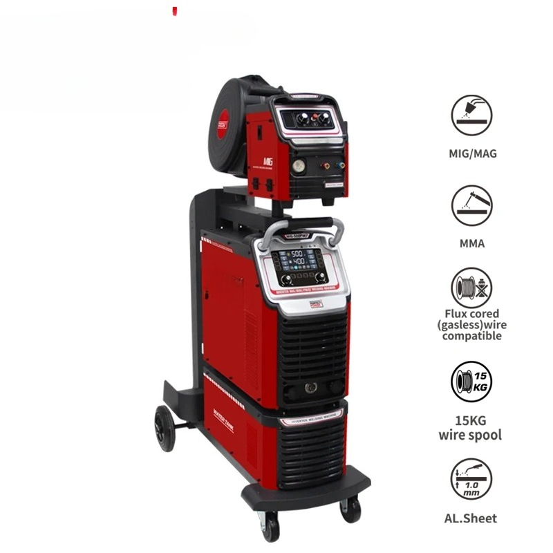 Tig Welder Machine - 産業用ダブルパルス500アンペアMIG MAG TIG溶接機、50mm溶接鋼アルミニウム溶接機、高品質溶接機器