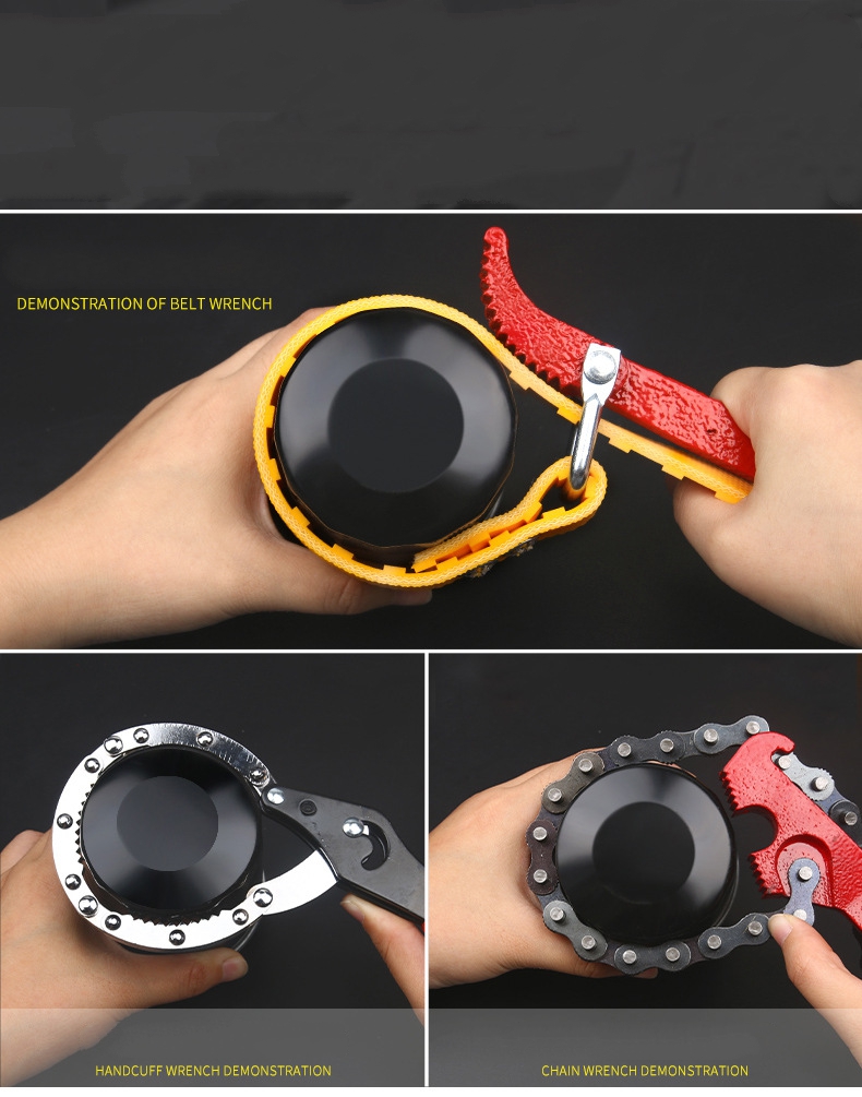 調節可能なストラップオイルフィルターベルトレンチチェーンスパ - Oil Filter Wrench のレビューと価格