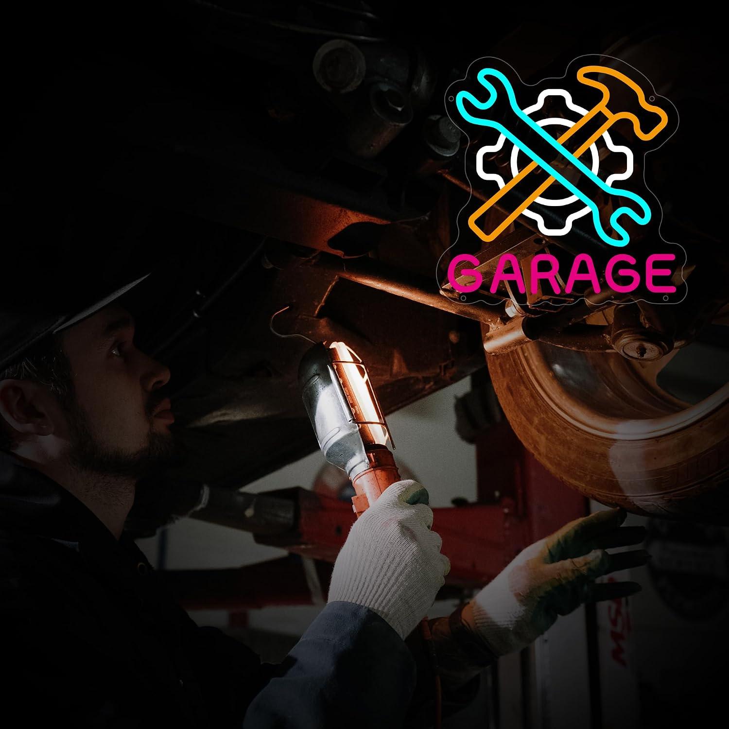 ガレージネオンサイン、電源式LEDネオンライト、男性の隠れ家 - Auto Repair Shop Signs のレビューと価格