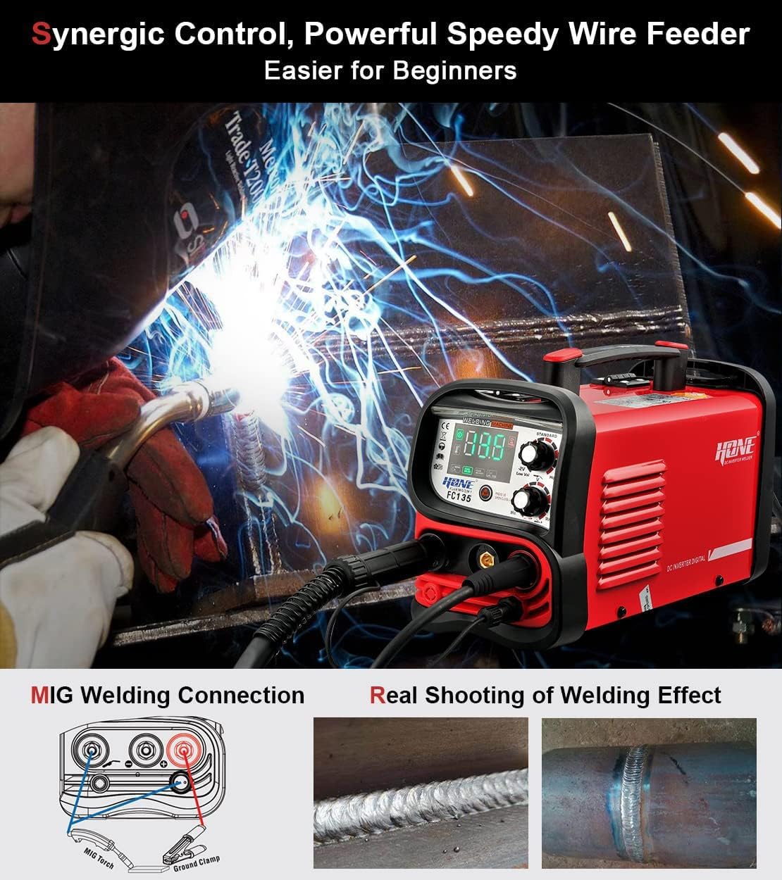135A FC135フラックス入りワイヤMIG/スティック/ - Tig Welder Machine のレビューと価格