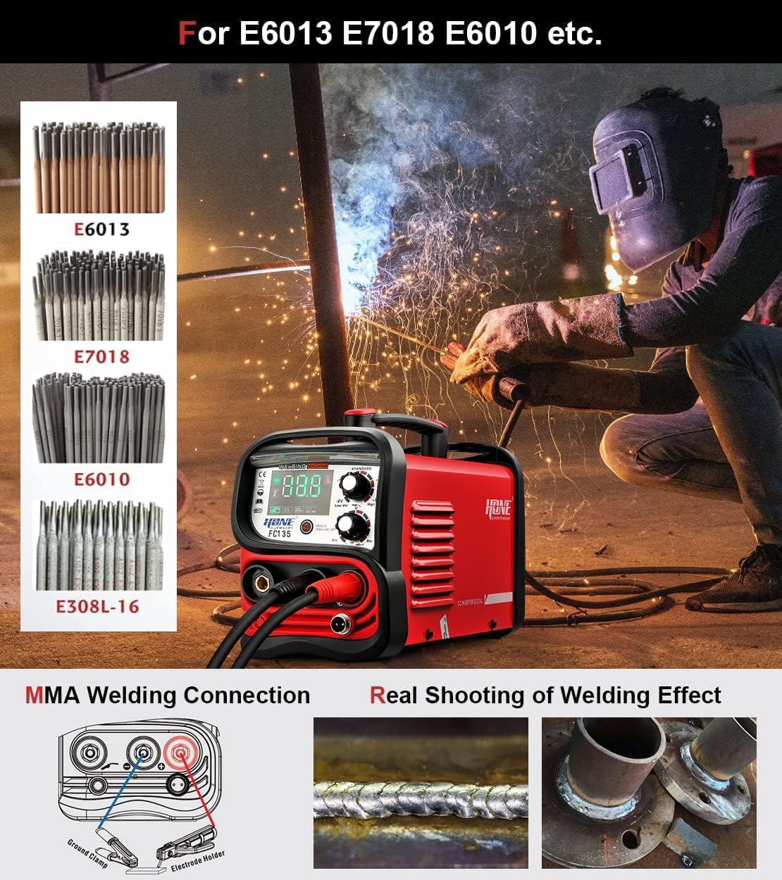 135A FC135フラックス入りワイヤMIG/スティック/ - Tig Welder Machine のレビューと価格
