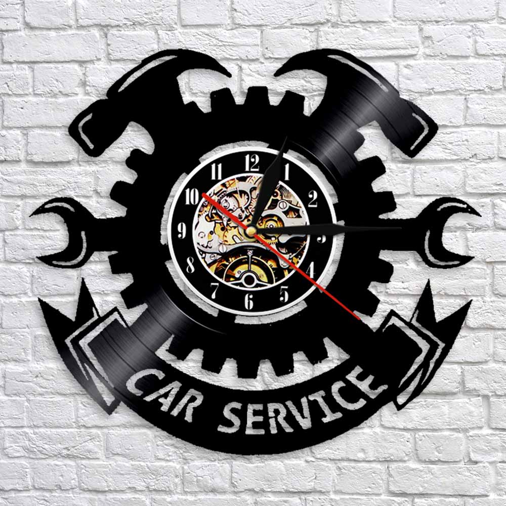 カーサービスウォールサイン壁掛け時計モダンデザイン自動車修理 - Auto Repair Shop Signs のレビューと価格