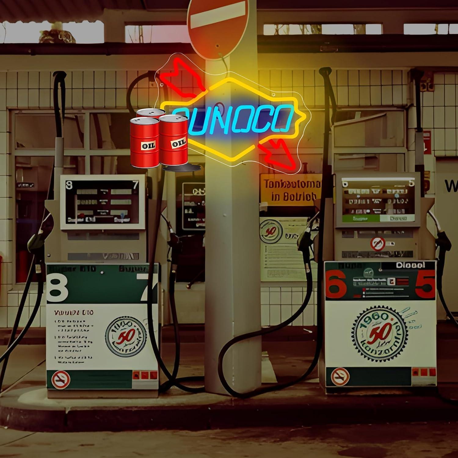 ガソリンスタンドネオンサインオイルUSB調光LEDライト、ガ - Auto Repair Shop Signs のレビューと価格