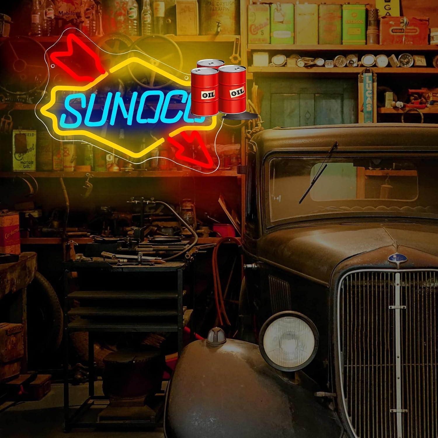 ガソリンスタンドネオンサインオイルUSB調光LEDライト、ガ - Auto Repair Shop Signs のレビューと価格