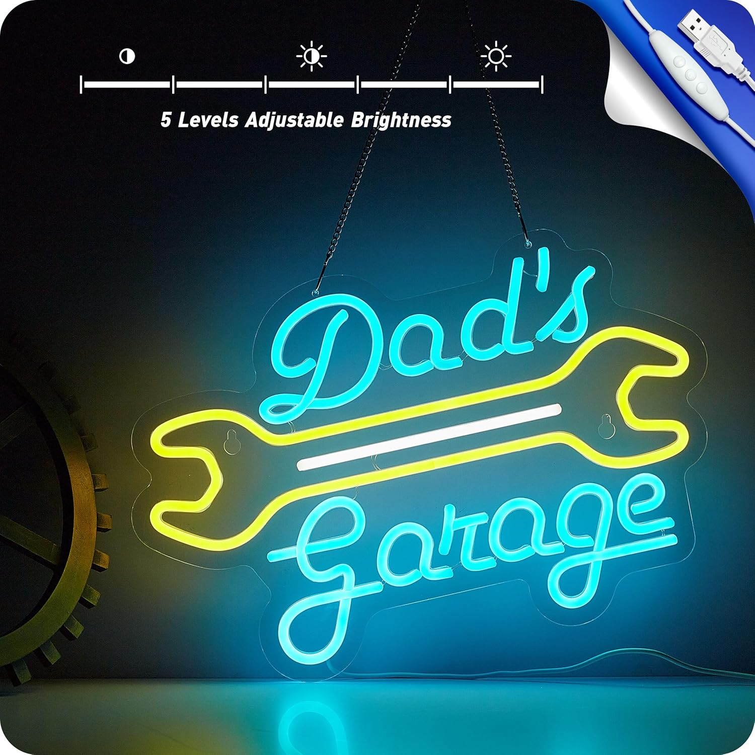 ガレージネオンサイン 壁飾り 父のガレージ用LEDライト 車 - Auto Repair Shop Signs のレビューと価格